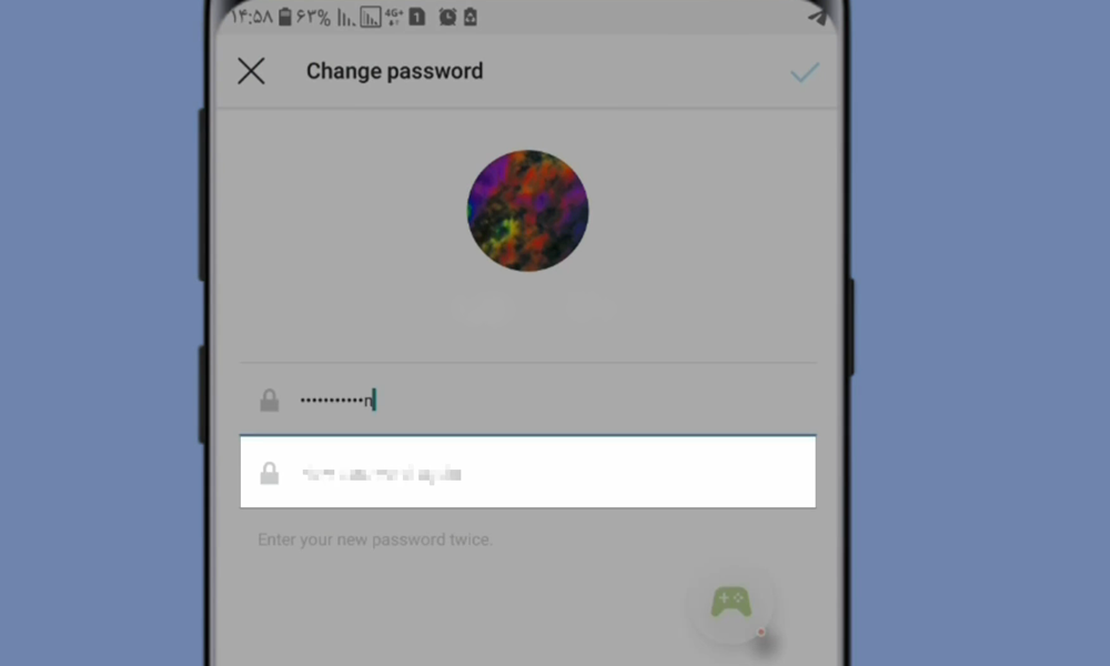 پسورد جدید خود را وارد کنید