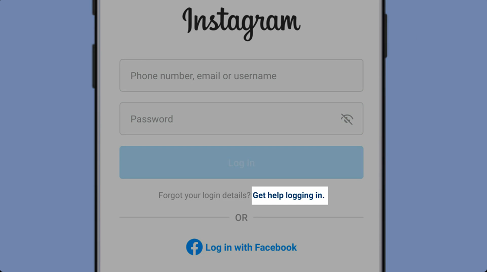 گزینه Get help logging in را انتخاب کنید