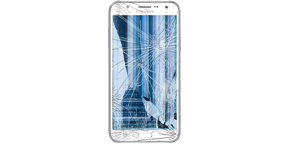 ال سی دی موبایل جی 3 (2017) شکسته است و موبایل در پس زمینه سفید رنگ قرار دارد