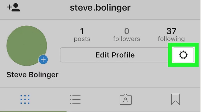 انتخاب تنظیمات اینستاگرام