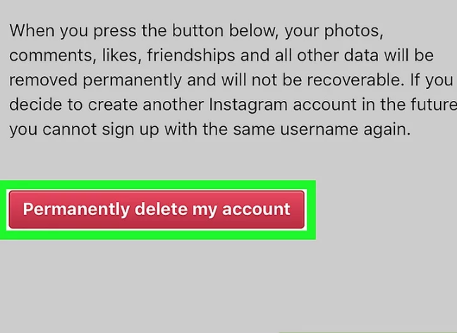 روی Permanently delete my Account بزنید