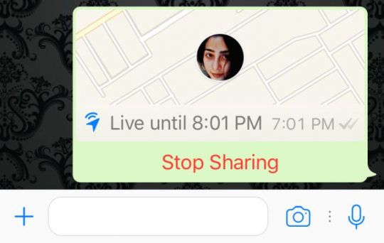 آموزش سرویس لایولوکیشن واتس‌آپ