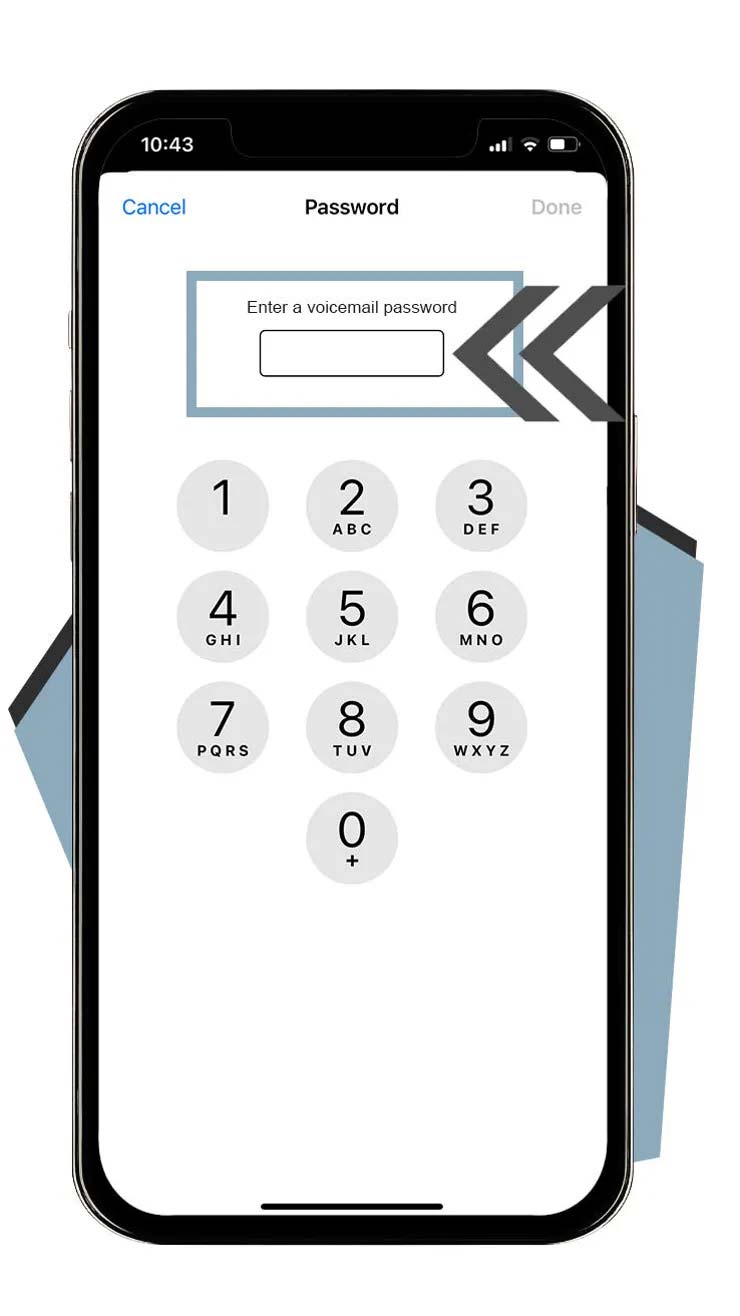 برای ویس میل خود رمز عبور وارد کنید