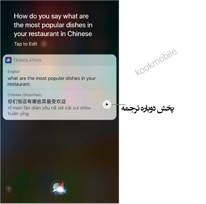 Siri به عنوان مترجم