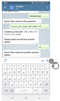 ایجاد نظرسنجی در کانال telegram + گروه