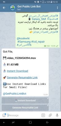 دانلود فایل با لینک مستقیم از تلگرام