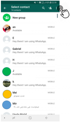 حذف و اضافه کردن مخاطب در WhatsApp