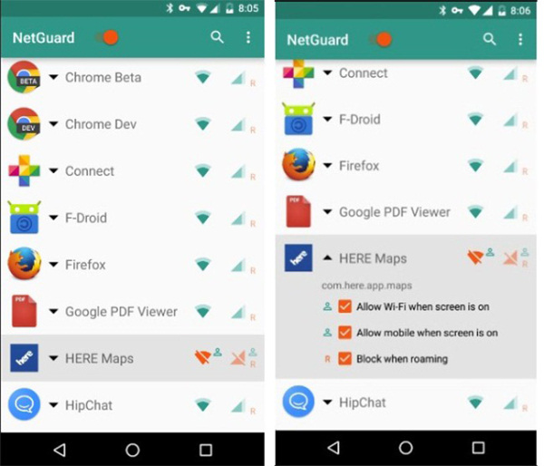 قطع دسترسی اینترنت برنامه ها