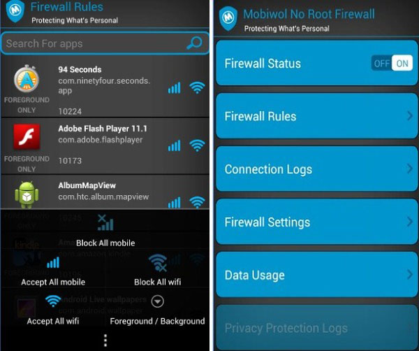 قطع دسترسی اینترنت برنامه ها