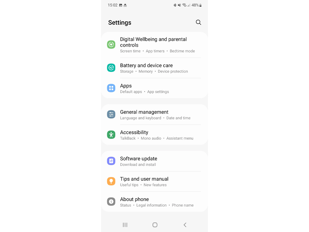 به پایین اسکرول کنید و به General Management یا System بروید