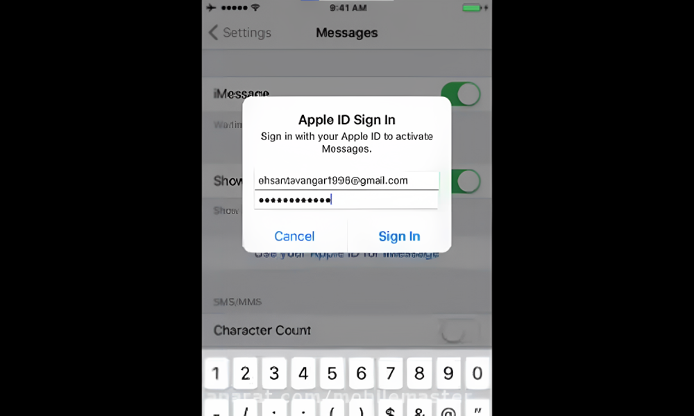 روی گزینه sign in ضربه بزنید