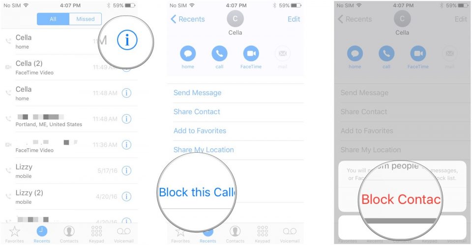 بلاک کردن مخاطب در آیفون