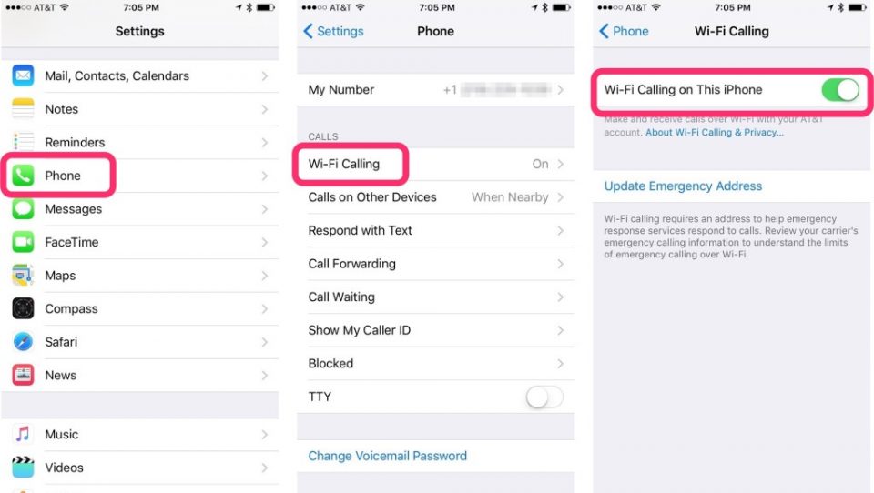فعال کردن تماس WiFi