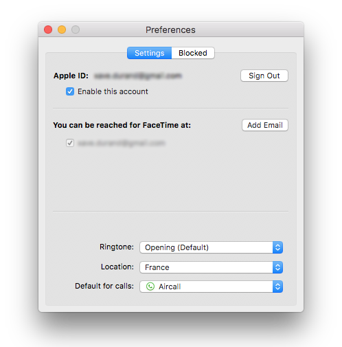 تنظیمات FaceTime در مک