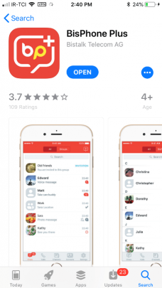 تماس رایگان در BisPhone