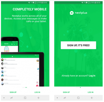 Nextplus ساخت شماره مجازی در اندروید