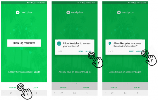 Nextplus ساخت شماره مجازی در اندروید