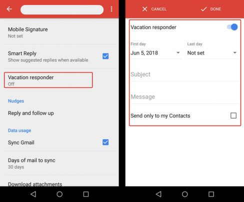 فعالسازی پاسخ اتوماتیک Gmail