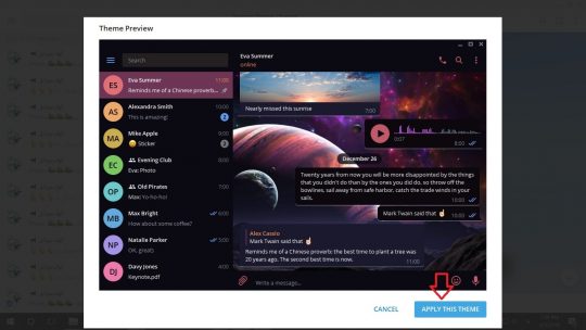 آموزش تغییر تم تلگرام دسکتاپ