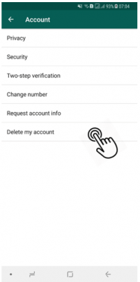 حذف اکانت واتس اپ WhatsApp اندروید