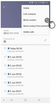 مسدود کردن شماره تلفن در اندروید