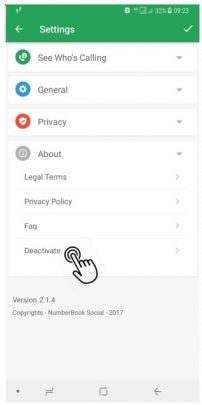حذف اکانت نامبر بوک در اندروید
