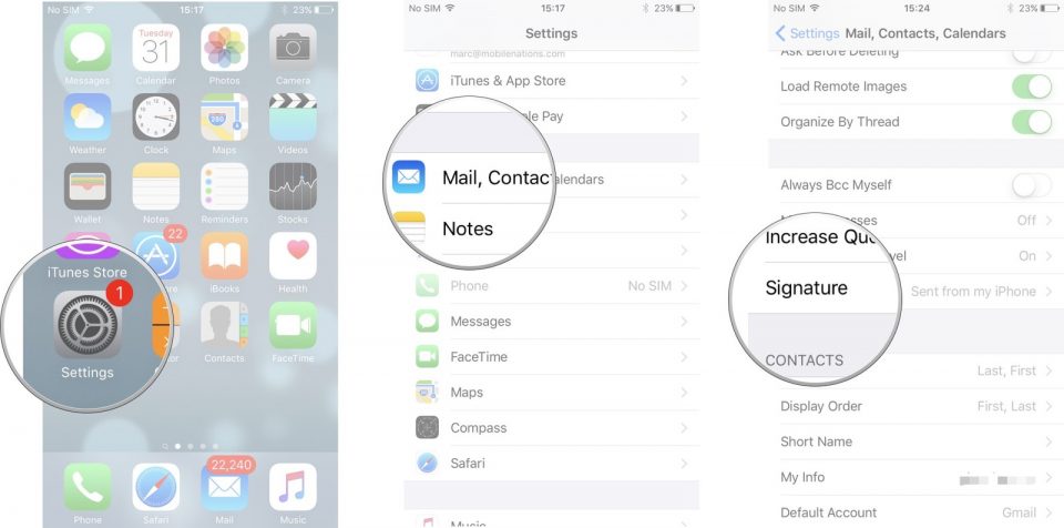 اضافه کردن امضا به ایمیل در برنامه ی Mail