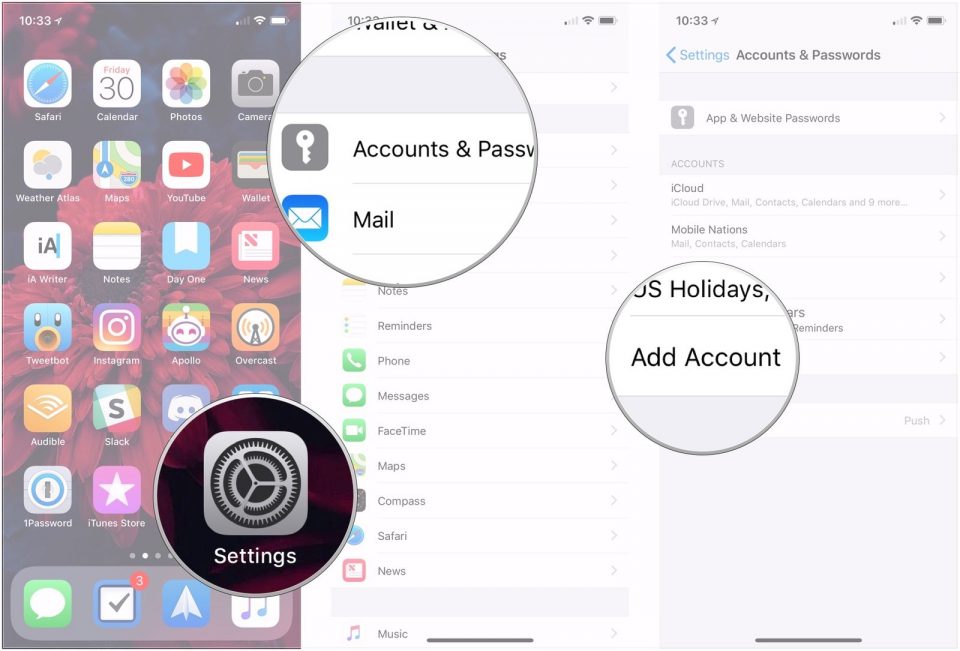 اضافه کردن اکانت ایمیل به برنامه ی Mail
