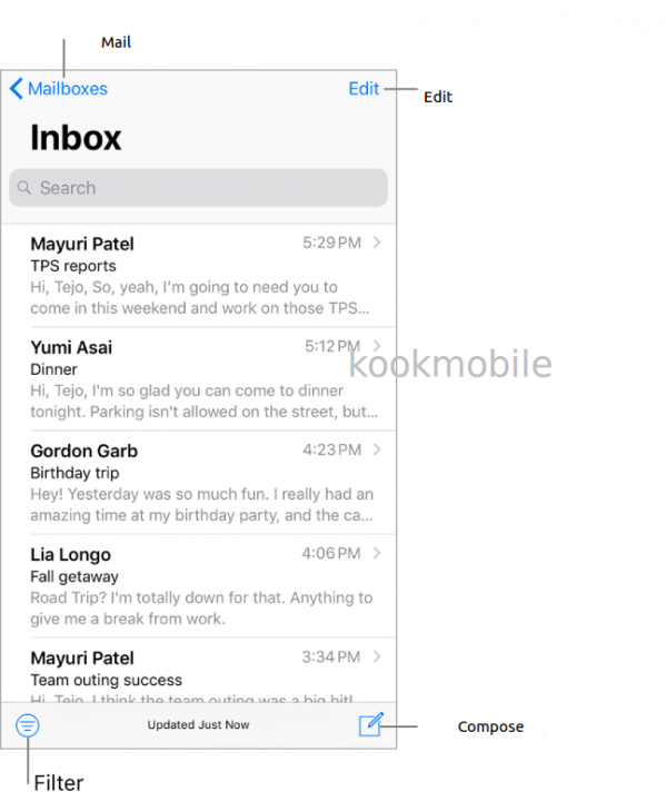 آموزش برنامه ی Mail در آیفون