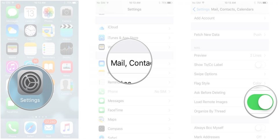 تغییر تنظیمات پیش فرض Mail