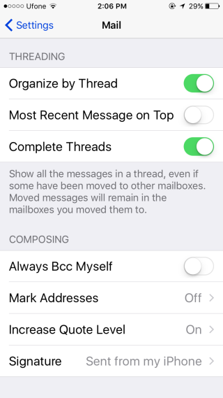 علامت گذاری آدرس ها در Mail