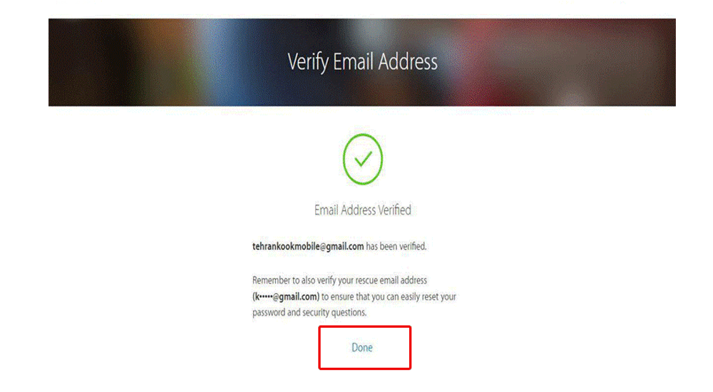 بر روی گزینه Done کلیک نمایید