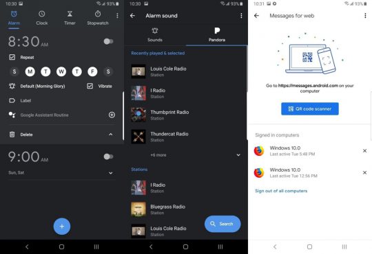 استفاده از Google’s Message و Clock apps