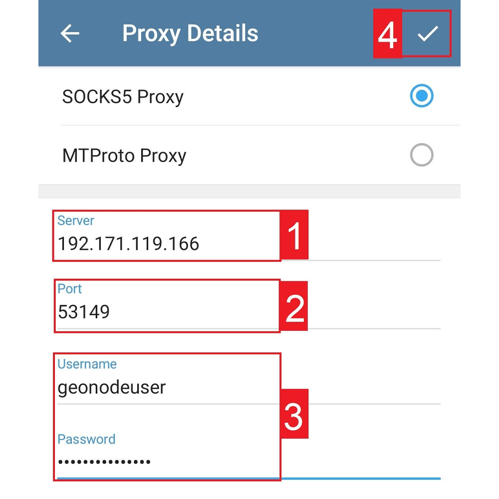 اگر پروکسی SOCKS5 را انتخاب کردید