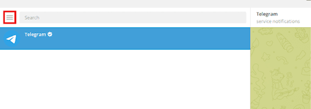 تلگرام را باز کنید و روی سه خط عمودی در سمت چپ بالای آن کلیک کنید