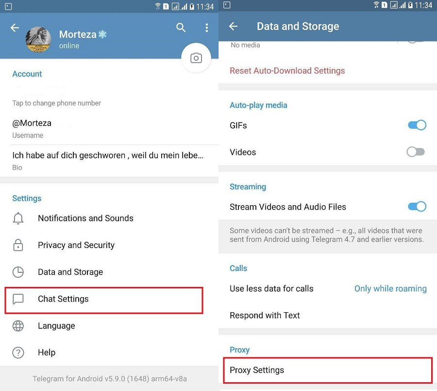 فعال سازی پروکسی در تلگرام