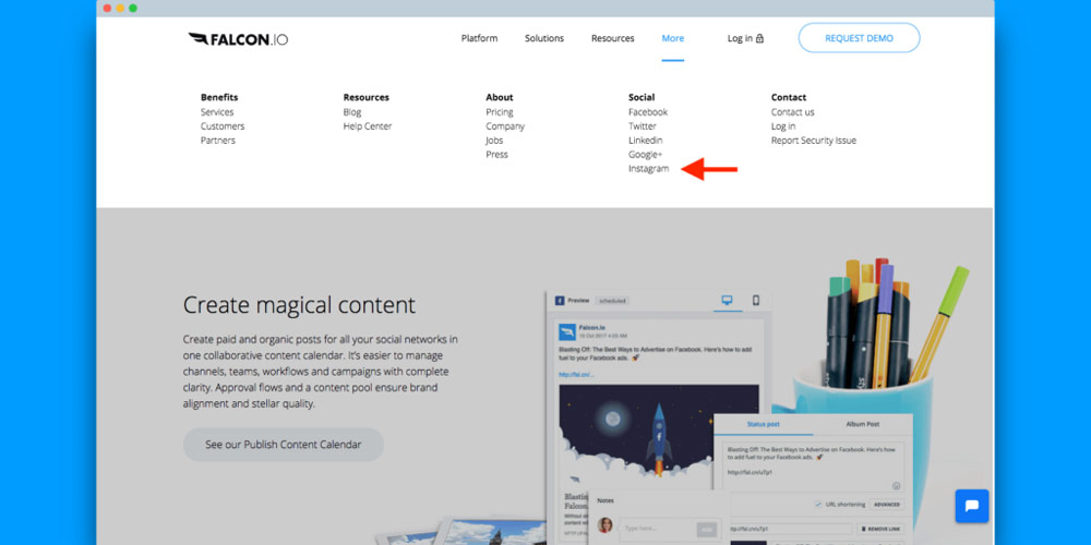 لینک حساب اینستاگرام خود را در وب سایت شرکت و در بخش ایمیل خود قرار دهید
