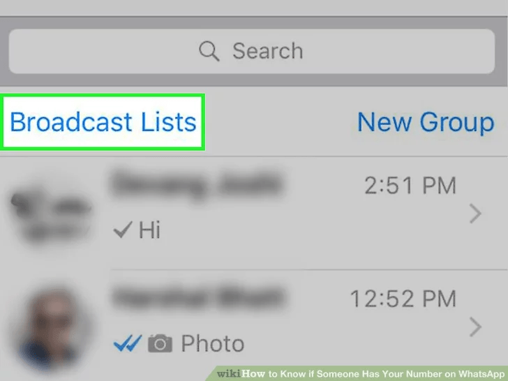 بر روی گزینه Broadcast Lists ضربه بزنید