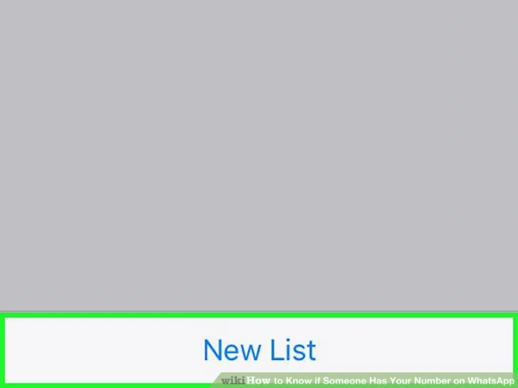 روی گزینه New List در پایین صفحه، ضربه بزنید