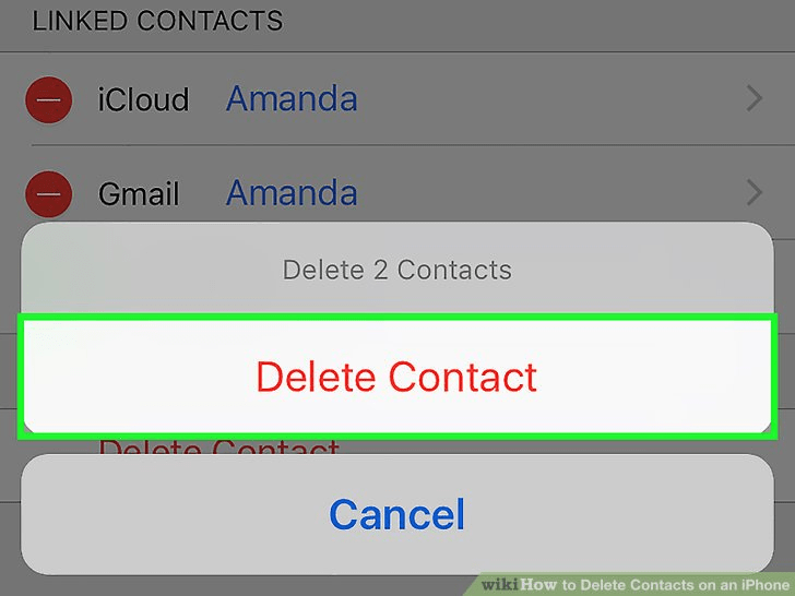 وقتی که این کار را به انجام رساندید دوباره روی گزینه Delete Contact ضربه بزنید