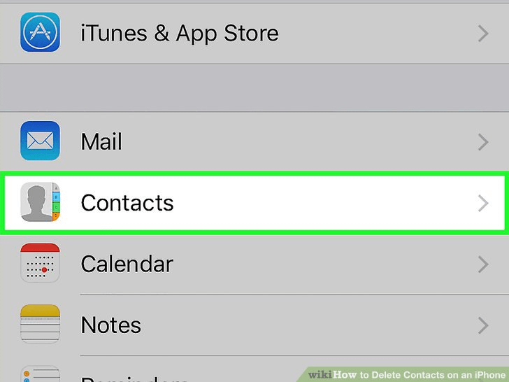 به پایین پنجره بیایید و روی Contacts ضربه بزنید
