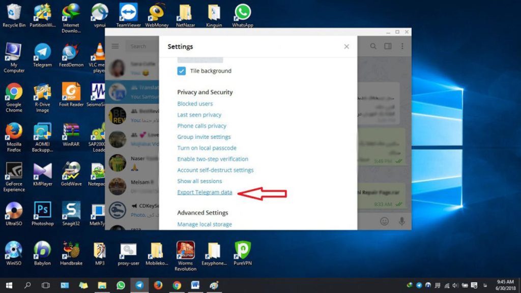 بک آپ گیری با تلگرام دسکتاپ 2