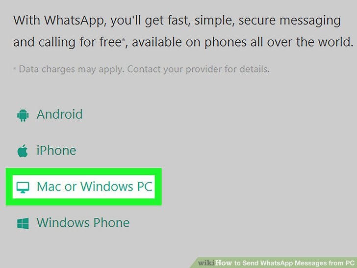 بر روی گزینه Mac یا Windows PC کلیک کنید