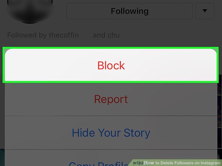 روی گزینه Block User کلیک کنید و یا ضربه بزنید