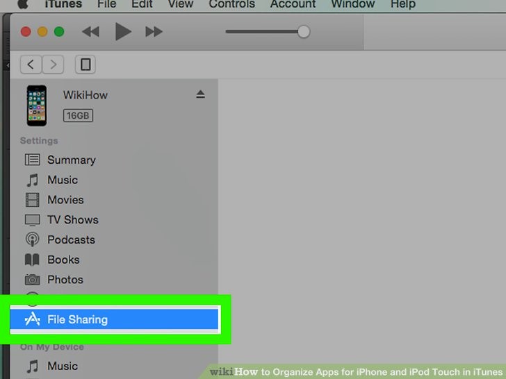 روی گزینه File Sharing ضربه بزنید