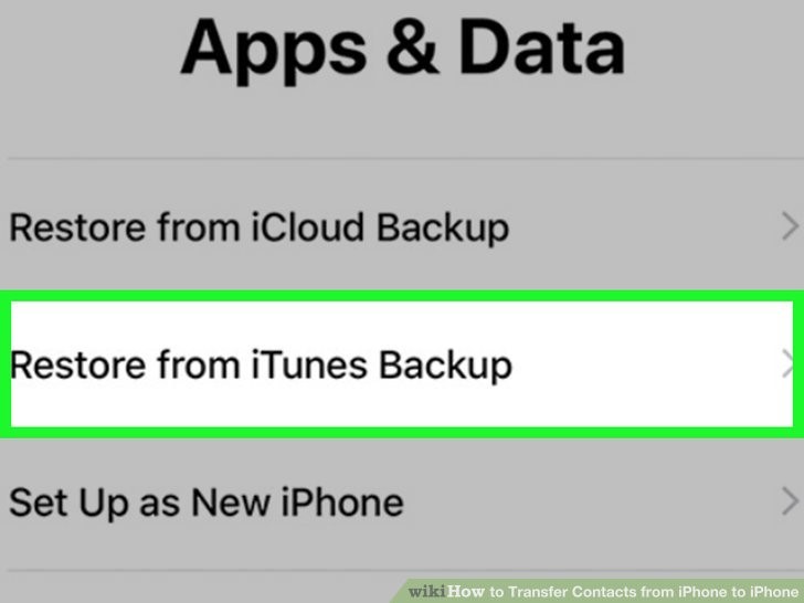 اگر از شما خواسته شده که نسخه پشتیبان را بازیابی کنید، گزینه «Back from iTunes» را انتخاب کنید