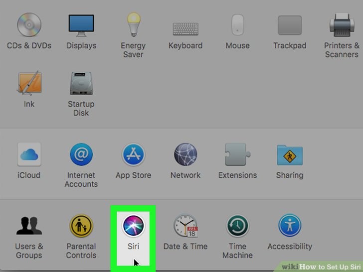 روی Siri کلیک کنید
