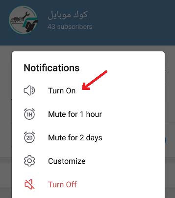 Unmute پیام تلگرام