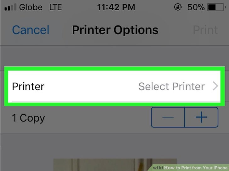 روی گزینه پرینتر را انتخاب کنید Select Printer ضربه بزنید