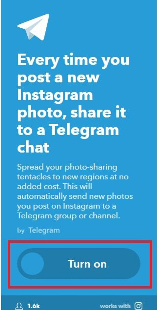  لمس گزینه Turn On 